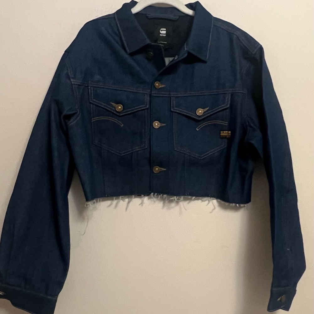 G Star Relaxed Women's Cropped Cutoff Jacket Size Small New - Picture 2 of 5